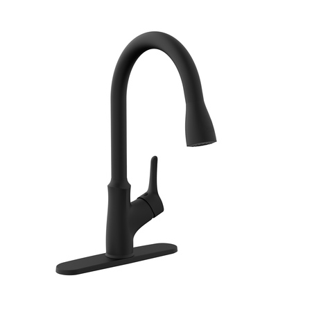 KEENEY MFG Single-Handle Pull-Down Sprayer Kitchen Faucet, Matte Black FUS78CMB